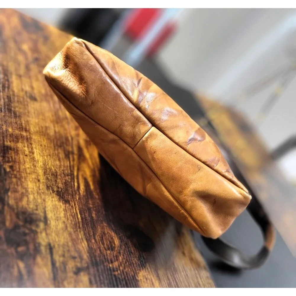 Vintage 70s revival Rustic Brown Leather Saddle Bag Purse Western Boho